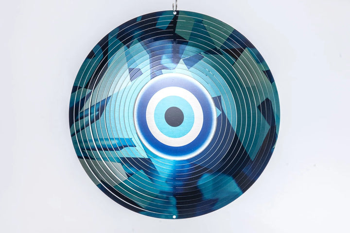 Evil eye stainless steel 12 inch garden windspinner