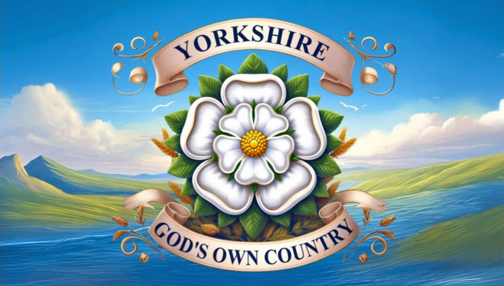 Yorkshire Gods own country flag 5ft x 3ft with eyelets