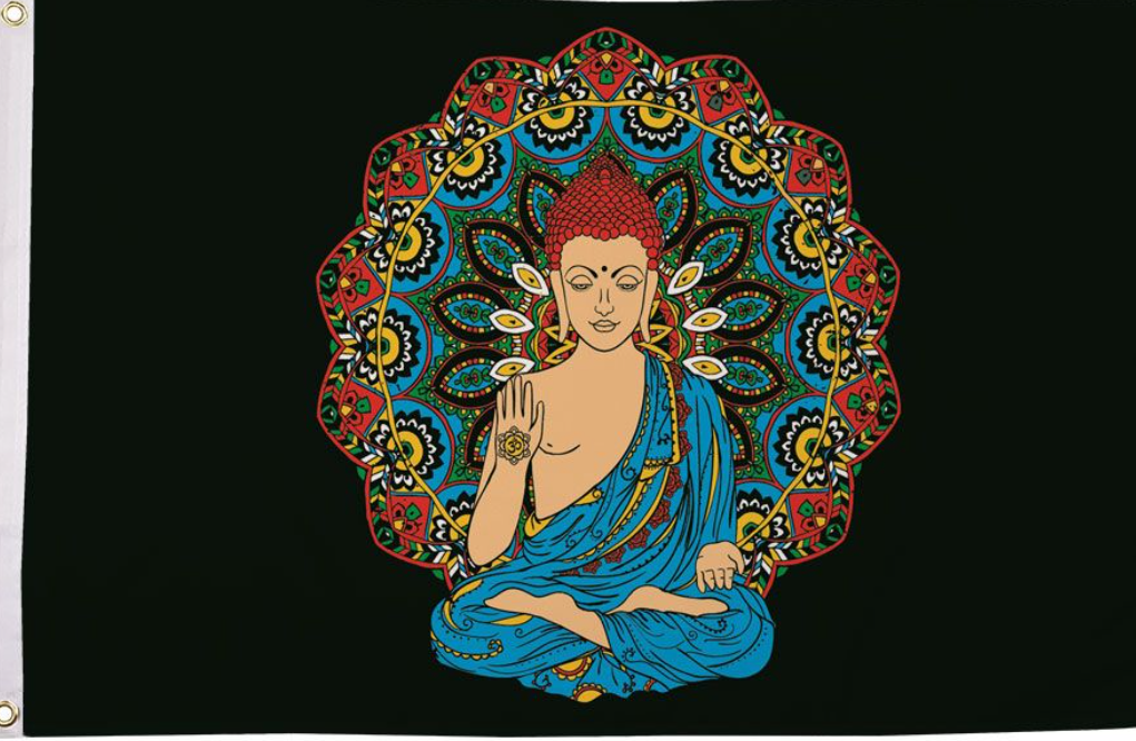 Budha flag 5ft x 3ft with eyelets