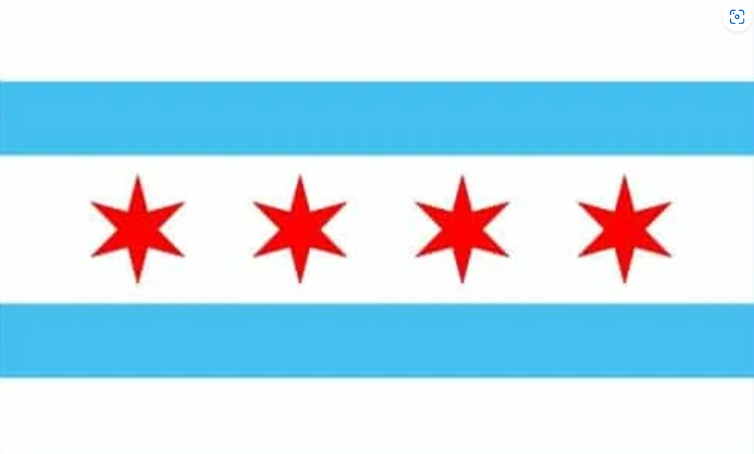 Chicago flag 5ft x 3ft polyester flag with eyelets