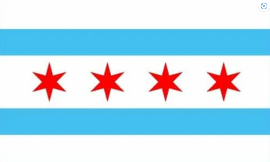 Chicago flag 5ft x 3ft polyester flag with eyelets