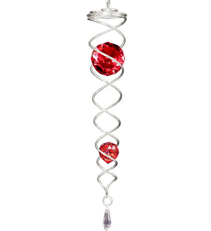 Large 30cm crystal tail RED, ideal for use with stainless windspinner