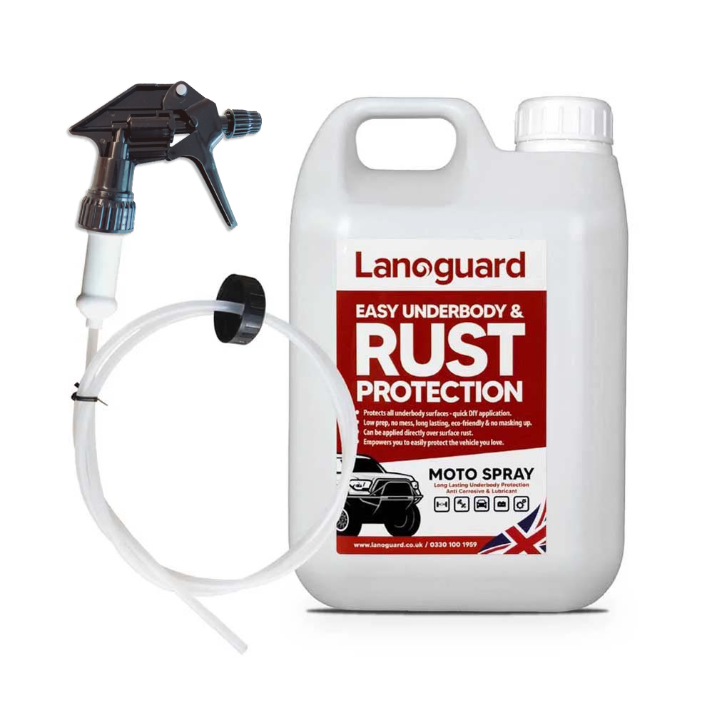 Lanoguard 5 litre moto spray with trigger kit for protecting vehicle undersides against rust salt and corrosion