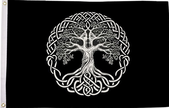 Tree of life world flag 5ft x 3ft with eyelets