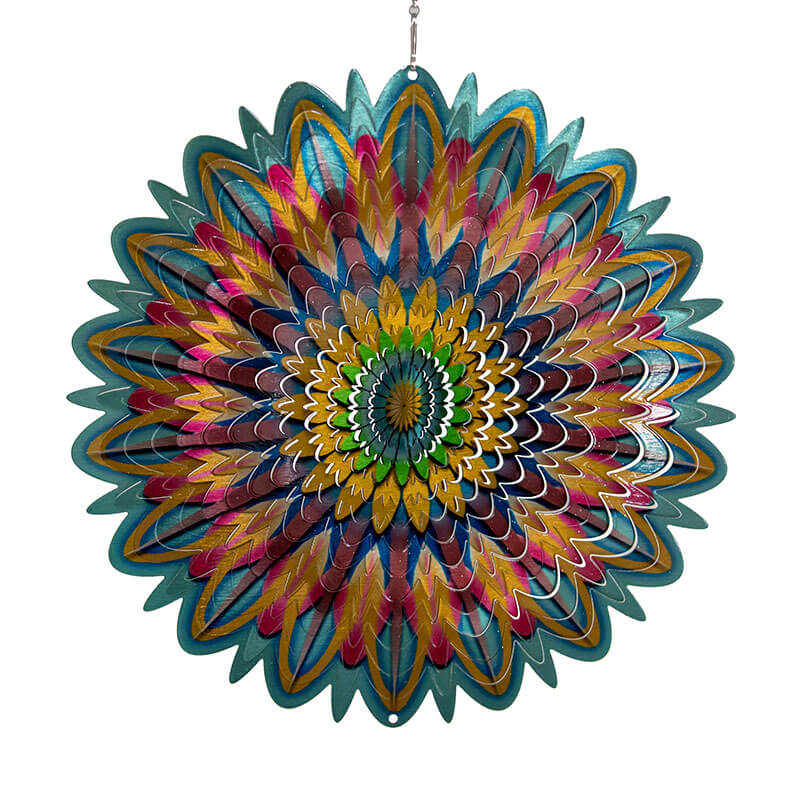 Mandala flower stainless steel 12 inch (30cm) garden windspinner