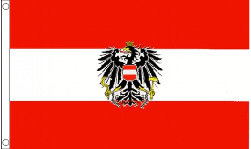 Austria with eagle flag 5ft x 3ft polyester with eyelets