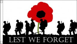 Lest we forget 8ft x 5ft flag suitable as coffin flag