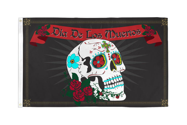 Dia de los muertos Sugar skull day of the dead flag 5ft x 3ft