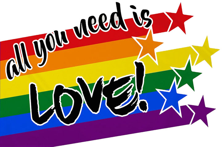 All you need is love flag 5ft x 3ft with two eyelets