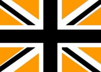 Union Jack flag - Black / Gold / White 5ft x3ft