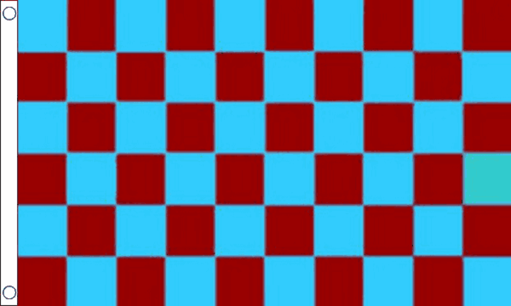 Chequered check flag claret sky blue 5ft x 3ft