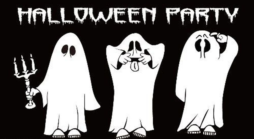 Halloween party ghosts flag 5x3ft