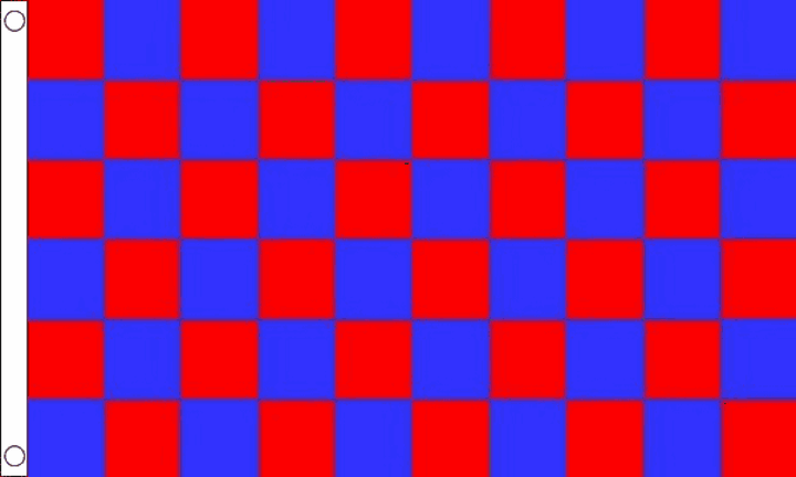 Chequered check flag red blue 5ft x 3ft