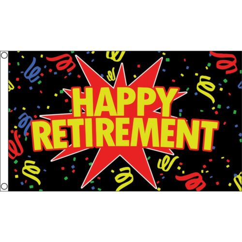 Happy retirement flag 5ft x 3ft