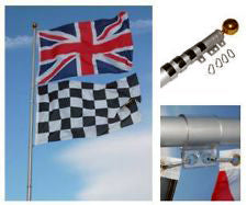 Aluminium 6m flag pole suitable for 2 flags