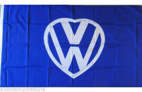 I love my Dub heart logo flag - DARK BLUE 5ft x 3ft