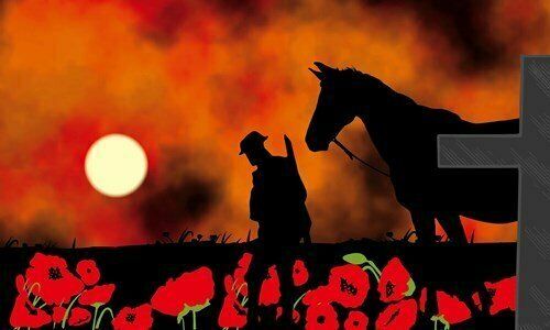 Warhorse lest we forget Remembrance flag 3ft x 2ft